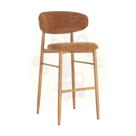 Taburete melocotón en tejido 100% poliéster y estructura metálica 54x52x105cm - Ixia - 616532IX - foto-secundaria-9