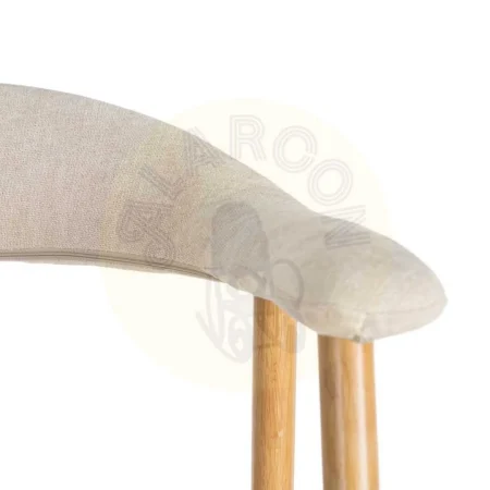 Silla con brazos tapizada en tejido crema estructura metálica 56x50.50x76cm - Ixia - 616533IX - foto-secundaria-4