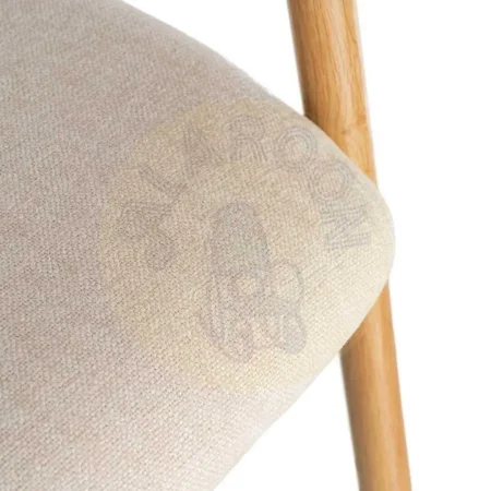 Silla con brazos tapizada en tejido crema estructura metálica 56x50.50x76cm - Ixia - 616533IX - foto-secundaria-6