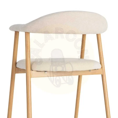 Silla con brazos tapizada en tejido crema estructura metálica 56x50.50x76cm - Ixia - 616533IX - foto-secundaria-8