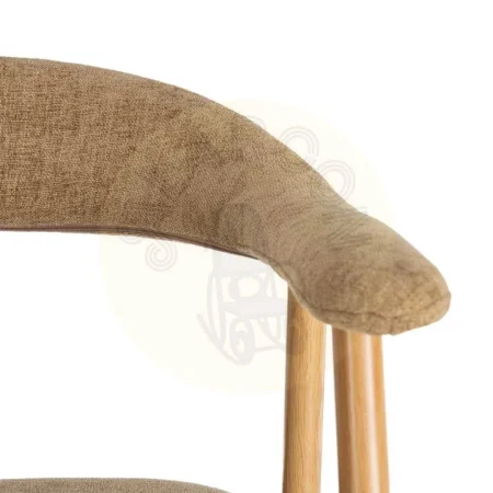 Silla con brazos tapizada en tejido beige con estructura metálica 56x50.50x76cm - Ixia - 616534IX - foto-secundaria-4