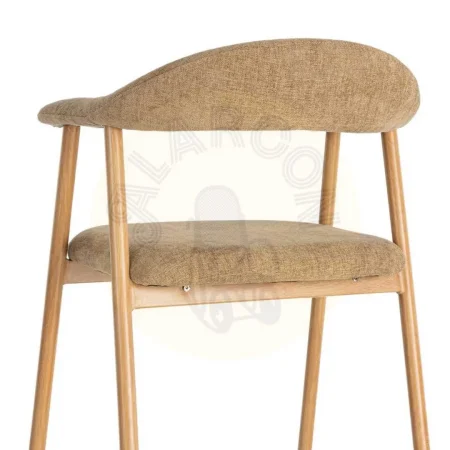 Silla con brazos tapizada en tejido beige con estructura metálica 56x50.50x76cm - Ixia - 616534IX - foto-secundaria-8