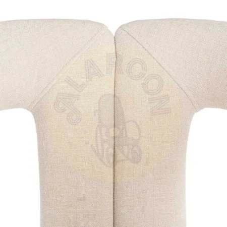 Silla con brazos tapizada en tejido crema estructura metálica 60x50x76.50cm - Ixia - 616535IX - foto-secundaria-3
