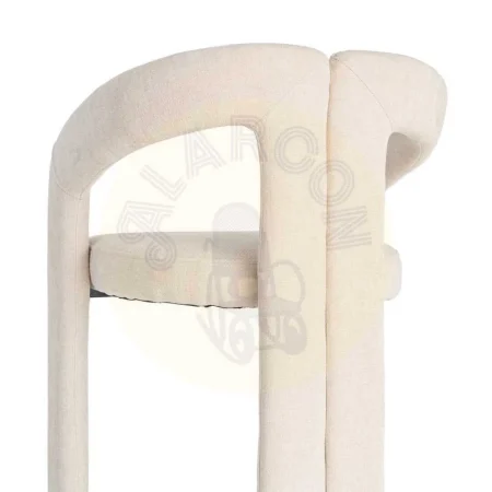 Silla con brazos tapizada en tejido crema estructura metálica 60x50x76.50cm - Ixia - 616535IX - foto-secundaria-5