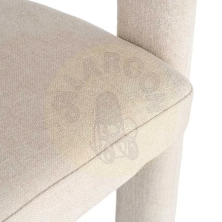 Silla con brazos tapizada en tejido crema estructura metálica 60x50x76.50cm - Ixia - 616535IX - foto-secundaria-6