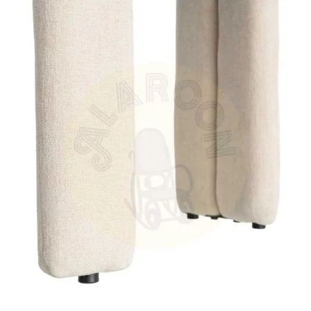 Silla con brazos tapizada en tejido crema estructura metálica 60x50x76.50cm - Ixia - 616535IX - foto-secundaria-7