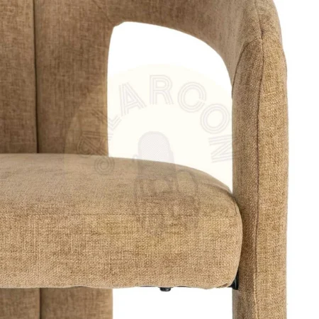 Silla de uso contract con brazos tapizada en tejido beige y estructura metálica 60x50x76.50cm - Ixia - 616536IX - foto-secundaria-1