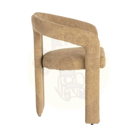 Silla de uso contract con brazos tapizada en tejido beige y estructura metálica 60x50x76.50cm - Ixia - 616536IX - foto-secundaria-2