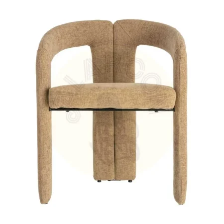 Silla de uso contract con brazos tapizada en tejido beige y estructura metálica 60x50x76.50cm - Ixia - 616536IX - foto-secundaria-4