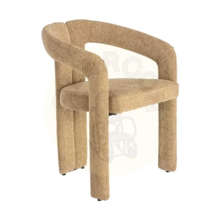 Silla de uso contract con brazos tapizada en tejido beige y estructura metálica 60x50x76.50cm - Ixia - 616536IX - foto-secundaria-8