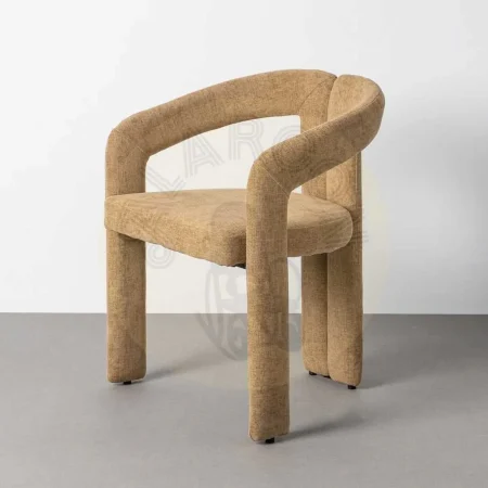 Silla de uso contract con brazos tapizada en tejido beige y estructura metálica 60x50x76.50cm - Ixia - 616536IX - foto-secundaria-9