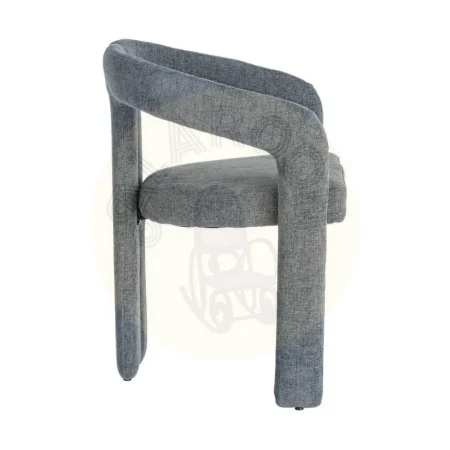 Silla con brazos tapizada en tejido azul estructura metálica 60x50x76.50cm - Ixia - 616537IX - foto-secundaria-2