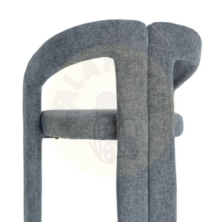 Silla con brazos tapizada en tejido azul estructura metálica 60x50x76.50cm - Ixia - 616537IX - foto-secundaria-5