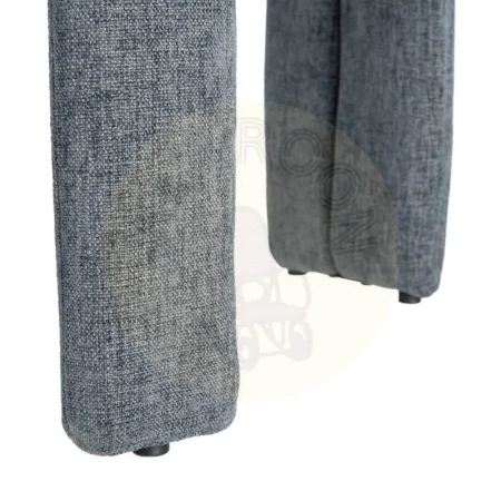 Silla con brazos tapizada en tejido azul estructura metálica 60x50x76.50cm - Ixia - 616537IX - foto-secundaria-7