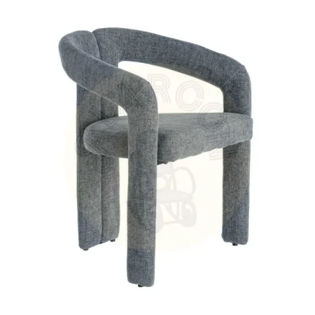 Silla con brazos tapizada en tejido azul estructura metálica 60x50x76.50cm - Ixia - 616537IX - foto-secundaria-8