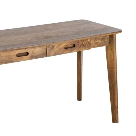 Escritorio de madera de mango color miel con 2 cajones 130x65x76cm - Ixia - 616550IX - foto-blanco