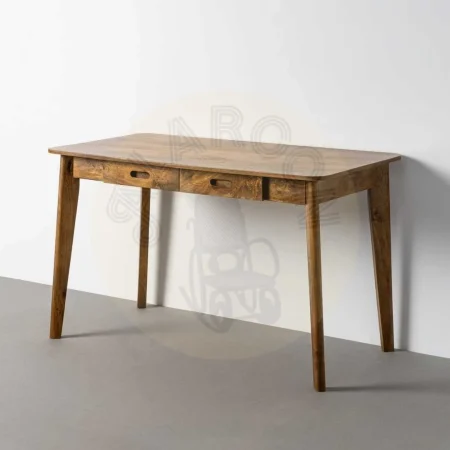 Escritorio de madera de mango color miel con 2 cajones 130x65x76cm - Ixia - 616550IX - foto-secundaria-8