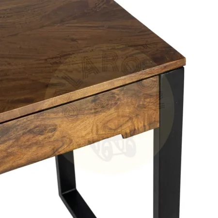 Escritorio en madera de mango color miel con patas de hierro y 3 cajones 125x60x76cm - Ixia - 616551IX - foto-secundaria-3