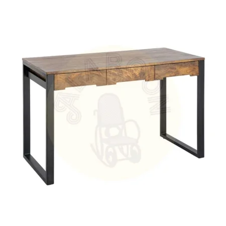 Escritorio en madera de mango color miel con patas de hierro y 3 cajones 125x60x76cm - Ixia - 616551IX - foto-secundaria-7