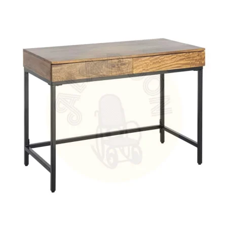 Escritorio miel en madera de mango con patas de hierro y 2 cajones 110x55x78cm - Ixia - 616552IX - foto-secundaria-7