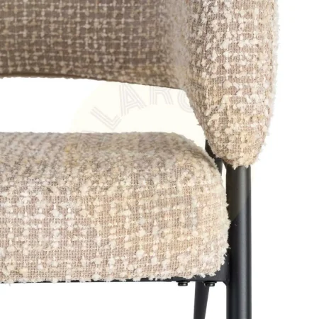 Sillón beige en tejido y metal para salón 71x70x75cm - Ixia - 616566IX - foto-secundaria-1