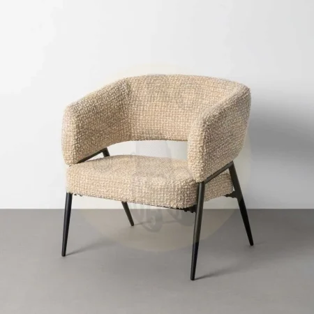 Sillón beige en tejido y metal para salón 71x70x75cm - Ixia - 616566IX - foto-secundaria-10