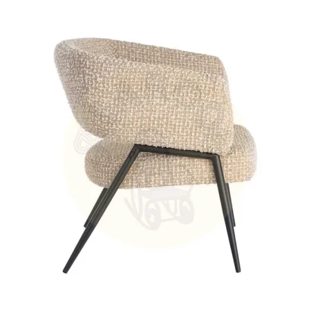 Sillón beige en tejido y metal para salón 71x70x75cm - Ixia - 616566IX - foto-secundaria-3