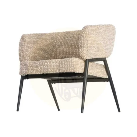 Sillón beige en tejido y metal para salón 71x70x75cm - Ixia - 616566IX - foto-secundaria-5