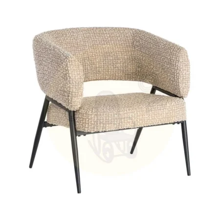 Sillón beige en tejido y metal para salón 71x70x75cm - Ixia - 616566IX - foto-secundaria-9