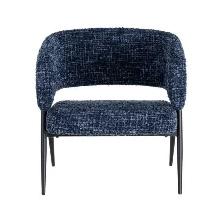 Sillón azul en tejido con estructura metálica para salón 71x70x75cm - Ixia - 616567IX - foto-blanco