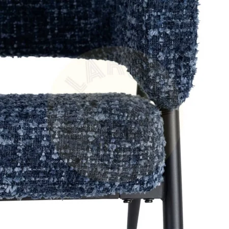Sillón azul en tejido con estructura metálica para salón 71x70x75cm - Ixia - 616567IX - foto-secundaria-1