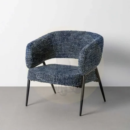 Sillón azul en tejido con estructura metálica para salón 71x70x75cm - Ixia - 616567IX - foto-secundaria-10