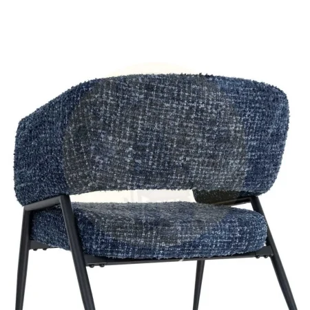 Sillón azul en tejido con estructura metálica para salón 71x70x75cm - Ixia - 616567IX - foto-secundaria-2