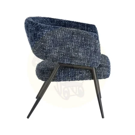 Sillón azul en tejido con estructura metálica para salón 71x70x75cm - Ixia - 616567IX - foto-secundaria-3