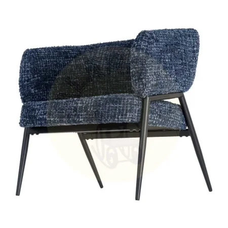 Sillón azul en tejido con estructura metálica para salón 71x70x75cm - Ixia - 616567IX - foto-secundaria-5