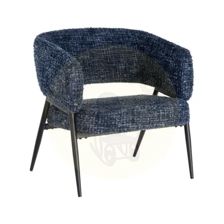 Sillón azul en tejido con estructura metálica para salón 71x70x75cm - Ixia - 616567IX - foto-secundaria-9