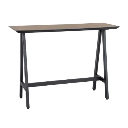 Mesa alta natural en DM con patas y estructura de hierro negro 138x50x100cm - Ixia - 616569IX - foto-blanco