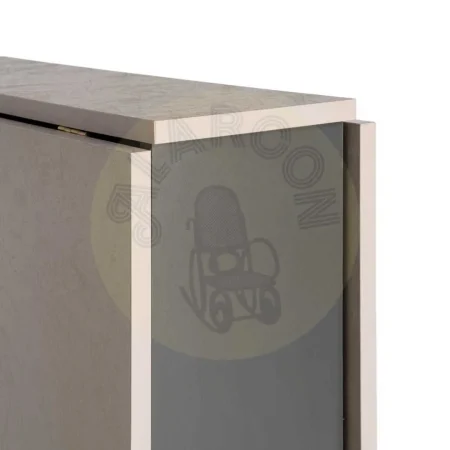 Mesa plegable en melamina con estructura y patas de hierro bicolor negro y crema 148x71x74cm - Ixia - 616570IX - foto-secundaria-1