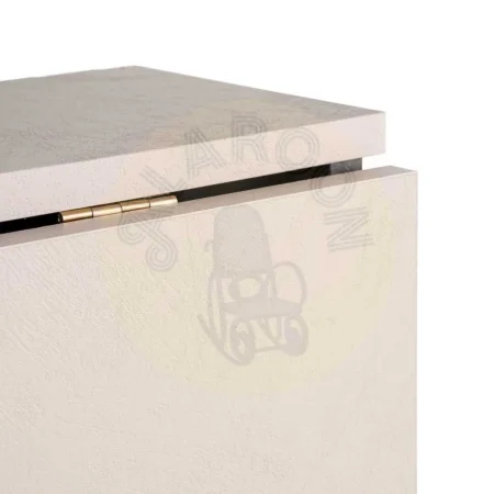 Mesa plegable en melamina con estructura y patas de hierro bicolor negro y crema 148x71x74cm - Ixia - 616570IX - foto-secundaria-3