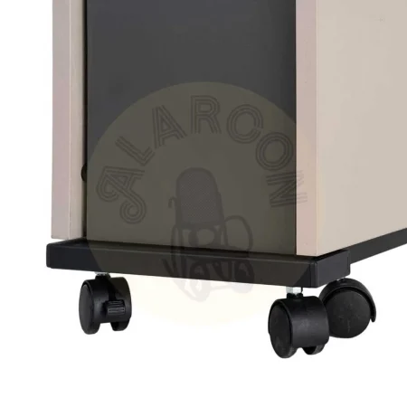 Mesa plegable en melamina con estructura y patas de hierro bicolor negro y crema 148x71x74cm - Ixia - 616570IX - foto-secundaria-4