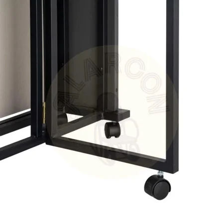 Mesa plegable en melamina con estructura y patas de hierro bicolor negro y crema 148x71x74cm - Ixia - 616570IX - foto-secundaria-5