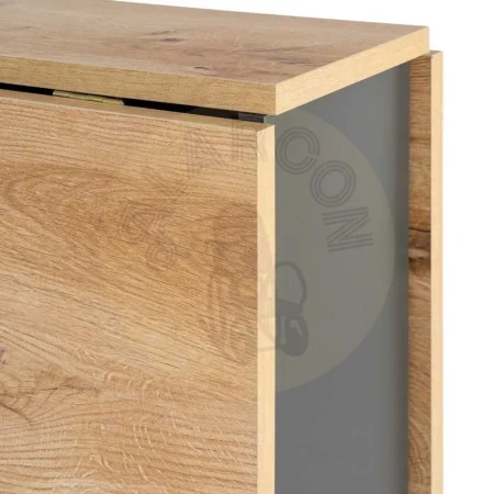 Mesa plegable en negro y natural con sobre de melamina y estructura de hierro 148x71x74cm - Ixia - 616571IX - foto-secundaria-1