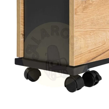 Mesa plegable en negro y natural con sobre de melamina y estructura de hierro 148x71x74cm - Ixia - 616571IX - foto-secundaria-3