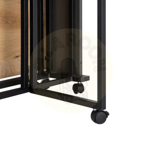 Mesa plegable en negro y natural con sobre de melamina y estructura de hierro 148x71x74cm - Ixia - 616571IX - foto-secundaria-4