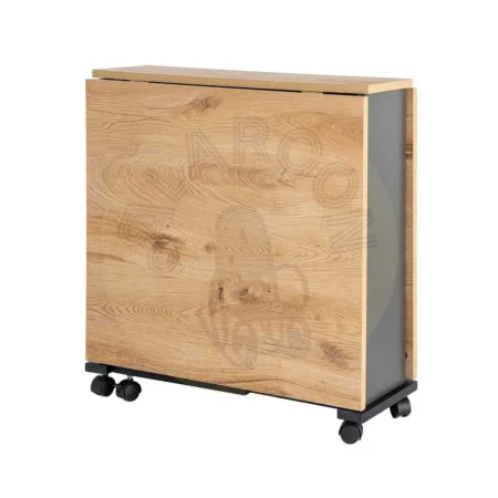 Mesa plegable en negro y natural con sobre de melamina y estructura de hierro 148x71x74cm - Ixia - 616571IX - foto-secundaria-6