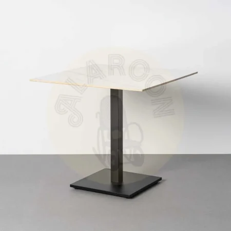 Mesa cuadrada blanca efecto mármol Calacatta piedra sinterizada acabado alto brillo 80x80x75cm - Ixia - 616572IX - foto-secundaria-8