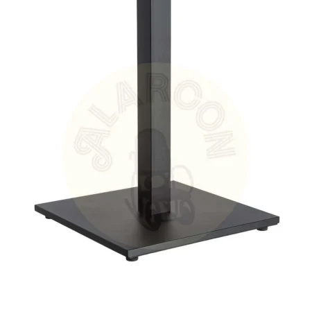 Mesa gris en piedra sinterizada imitación mármol Marquina alto brillo con estructura de hierro 80x80x75cm - Ixia - 616573IX - foto-secundaria-5