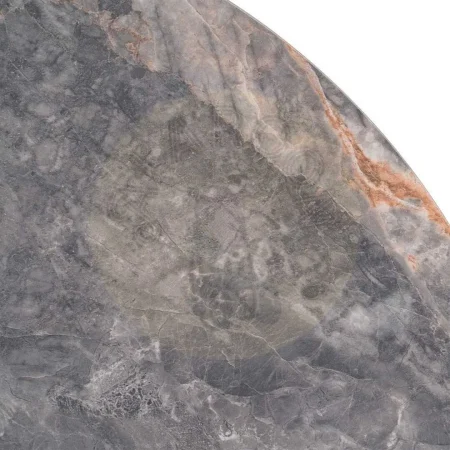 Mesa redonda en piedra sinterizada imitación mármol marquina alto brillo estructura y patas de hierro gris 80x80x75cm - Ixia - 616576IX - foto-secundaria-3