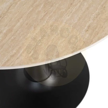 Mesa redonda travertino en piedra sinterizada con patas de hierro 80x80x75cm - Ixia - 616577IX - foto-secundaria-2