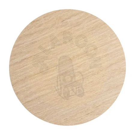 Mesa redonda travertino en piedra sinterizada con patas de hierro 80x80x75cm - Ixia - 616577IX - foto-secundaria-4